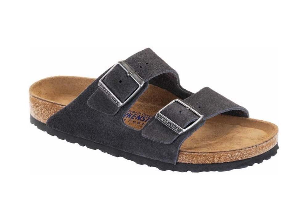 Birkenstock Arizona Soft Footbed Size 38 Charcoal Suede Sandals